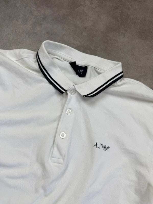 Armani Jeans Vintage Longsleeve Polo 2018 Weiß S