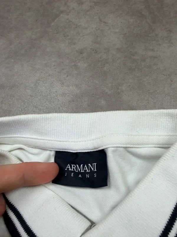 Armani Jeans Vintage Longsleeve Polo 2018 Weiß S
