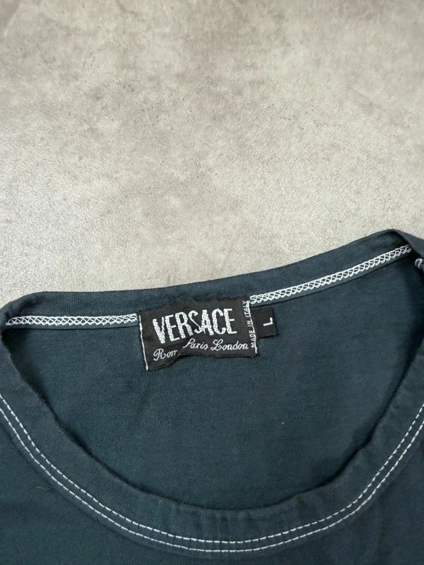 Versace Vintage Longsleeve Shirt Medusa Print 2000s Schwarz L