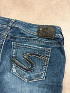 Silver Vintage Bootcut Y2K Denim Jeans 2005 M Damen