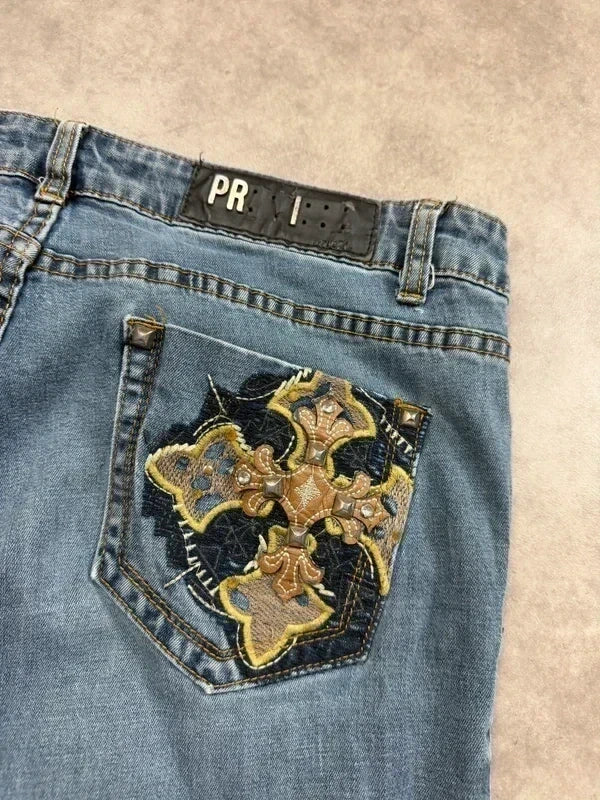 Premiere Vintage Bootcut Y2K Denim Jeans L Damen
