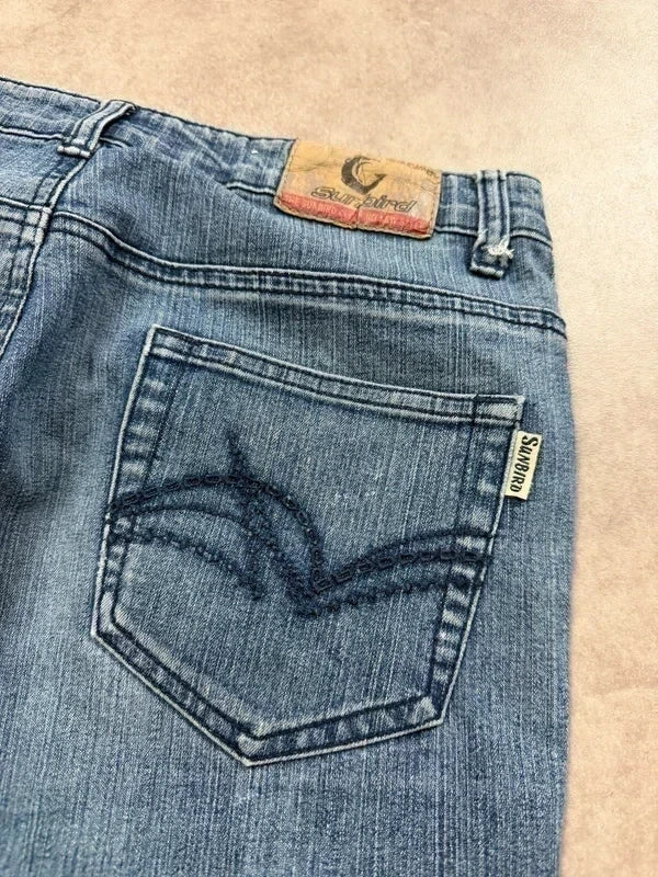 Sunbird Vintage Bootcut Y2K Denim Jeans S Damen
