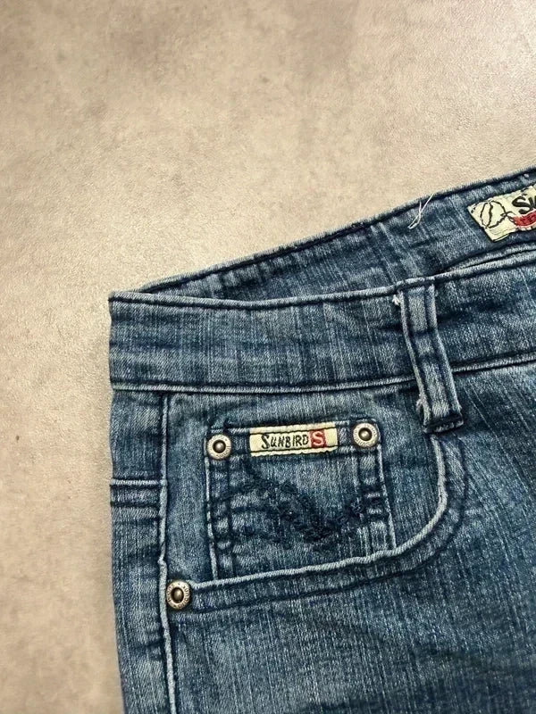 Sunbird Vintage Bootcut Y2K Denim Jeans S Damen