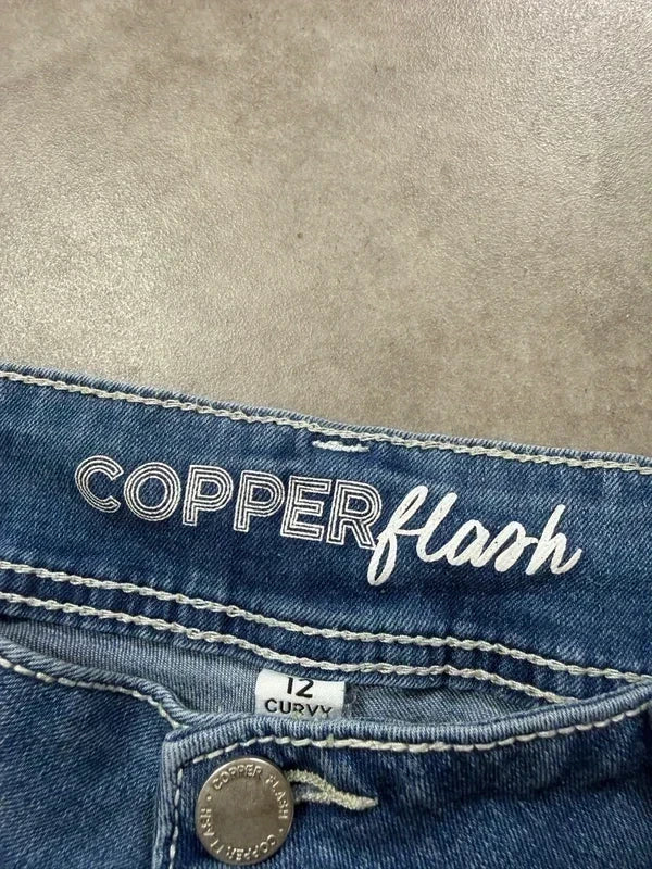Copper Flash Vintage Bootcut Y2K Denim Jeans L Damen