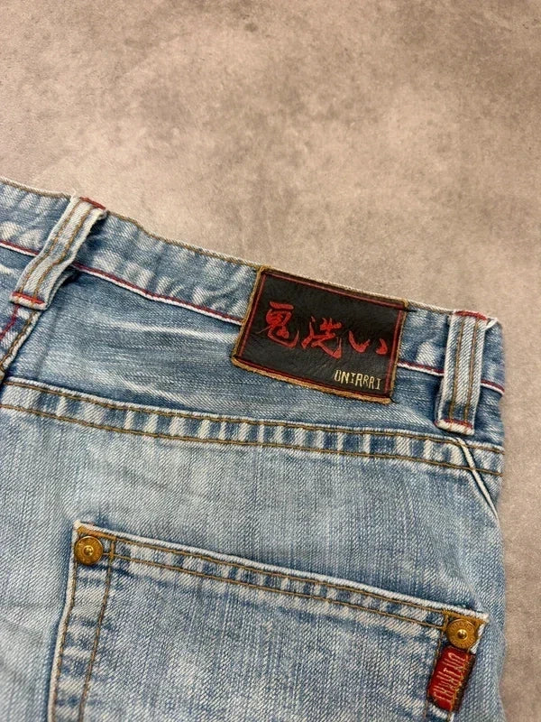Oni Arai Vintage Jeans Dragon Embroidery*Rare*2005 Straight M