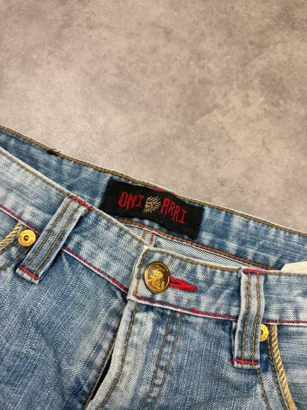 Oni Arai Vintage Jeans Dragon Embroidery*Rare*2005 Straight M