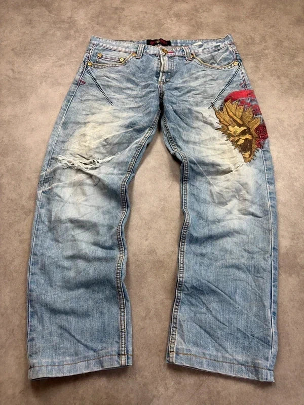 Oni Arai Vintage Jeans Dragon Embroidery*Rare*2005 Straight M