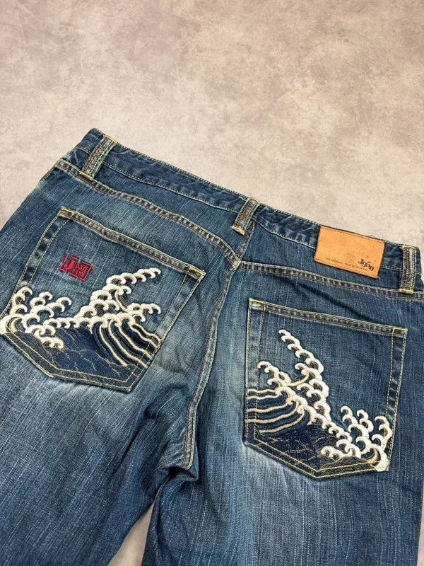Backprint Vintage Jeans Japan Style 2005 S Straight Herren