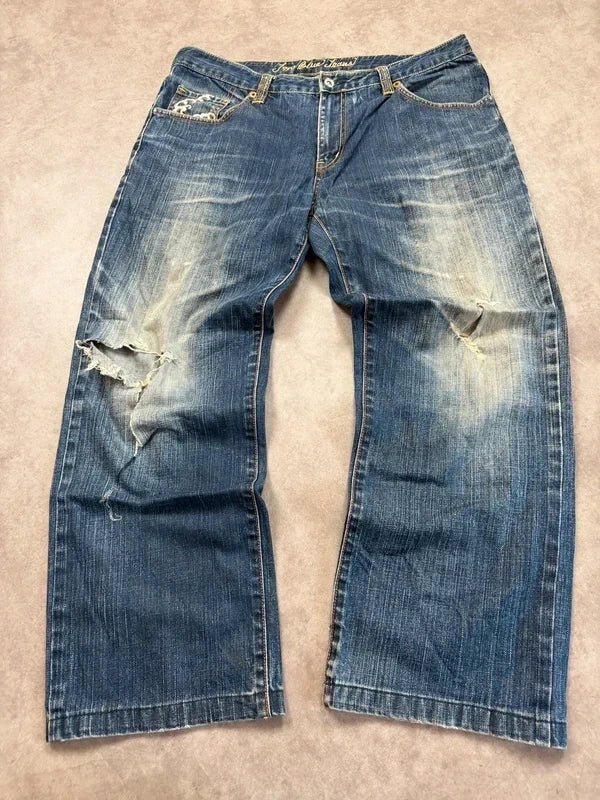 Backprint Vintage Jeans Japan Style 2005 S Straight Herren