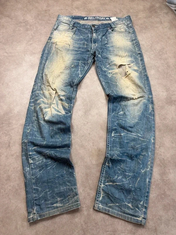 Big Train Japan Style Vintage Backprint Jeans 2005 XL Straight Herren