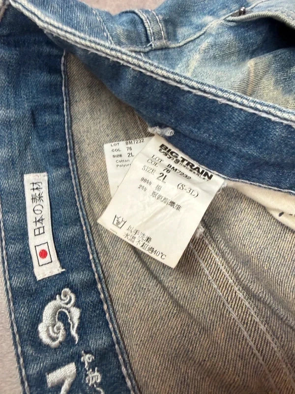Big Train Japan Style Vintage Backprint Jeans 2005 XL Straight Herren