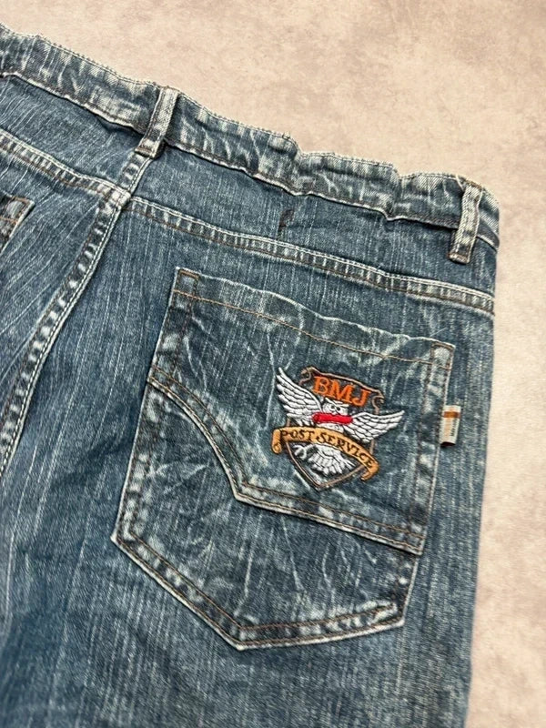 BMJ Japan Style Vintage Backprint Jeans *Rare*2005 XL Straight Herren