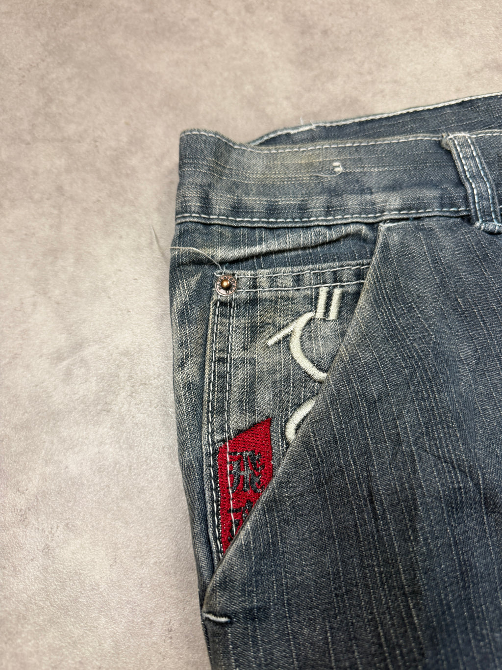 Vintage Flying Demon Jeans 2007 Grau XL Straight Herren