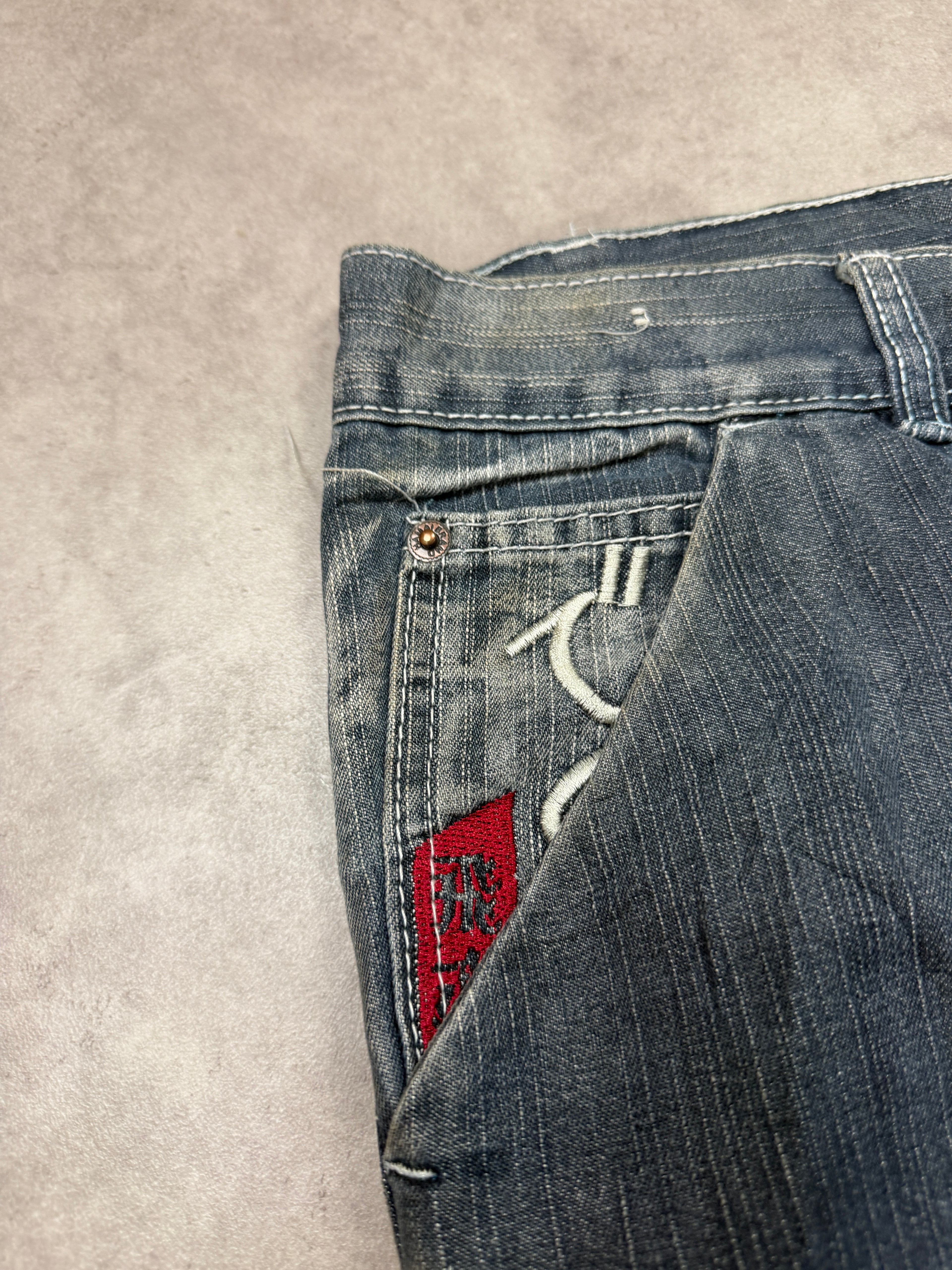 Vintage Flying Demon Jeans 2007 Grau XL Straight Herren