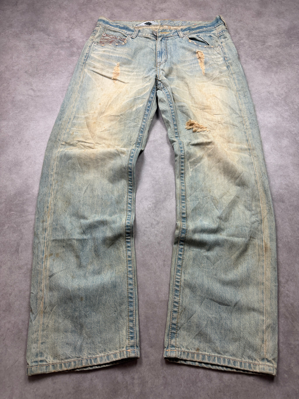 Big Train Vintage Jeans 2005 Blue Wave Denim  Straight Herren XL