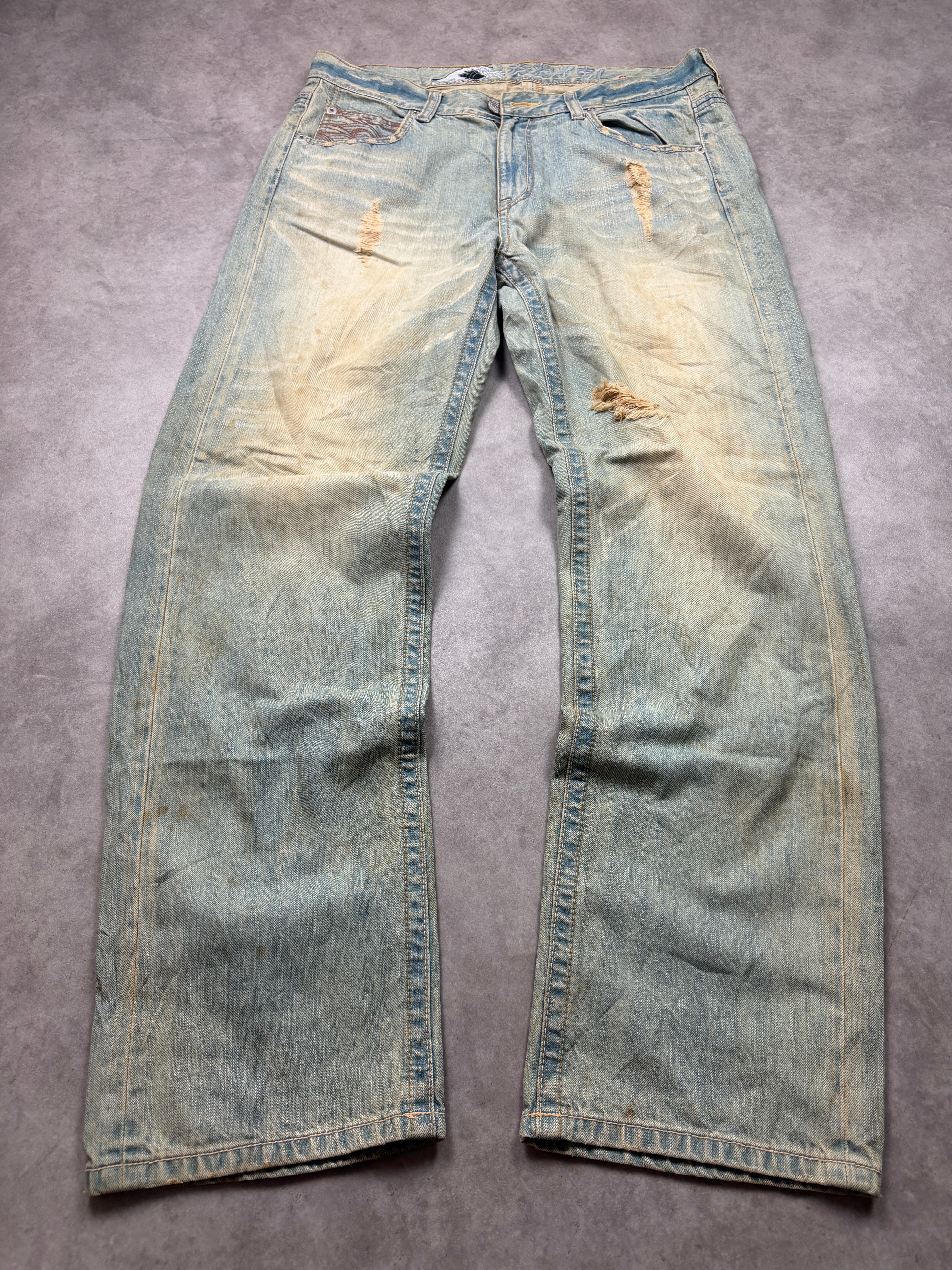 Big Train Vintage Jeans 2005 Blue Wave Denim  Straight Herren XL