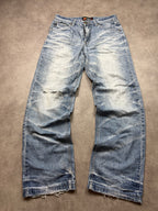 Jizo Vintage Jeans 2005 Blue Dragon Backprint Denim  Straight Herren M