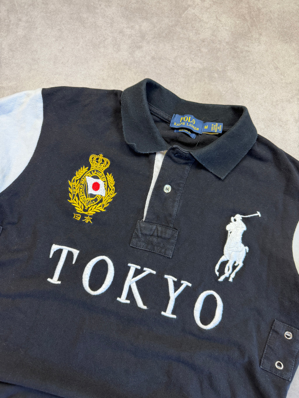 Polo Ralph Lauren Vintage Polo Shirt Tokyo *Rare*2010 Schwarz M