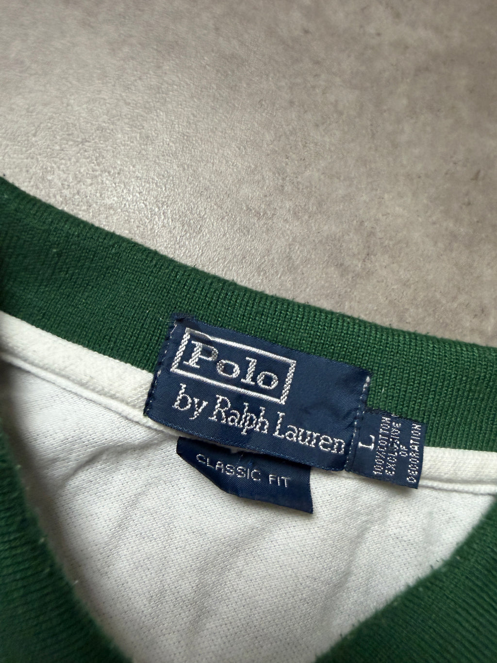 Ralph Lauren Vintage Polo Shirt*Rare*2013 Weiß Grün L