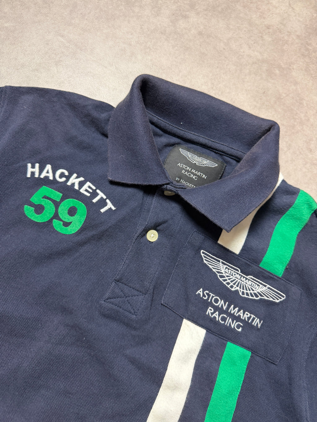Hackett Vintage Polo Shirt 2016 Aston Martin Racing Navy Blau M