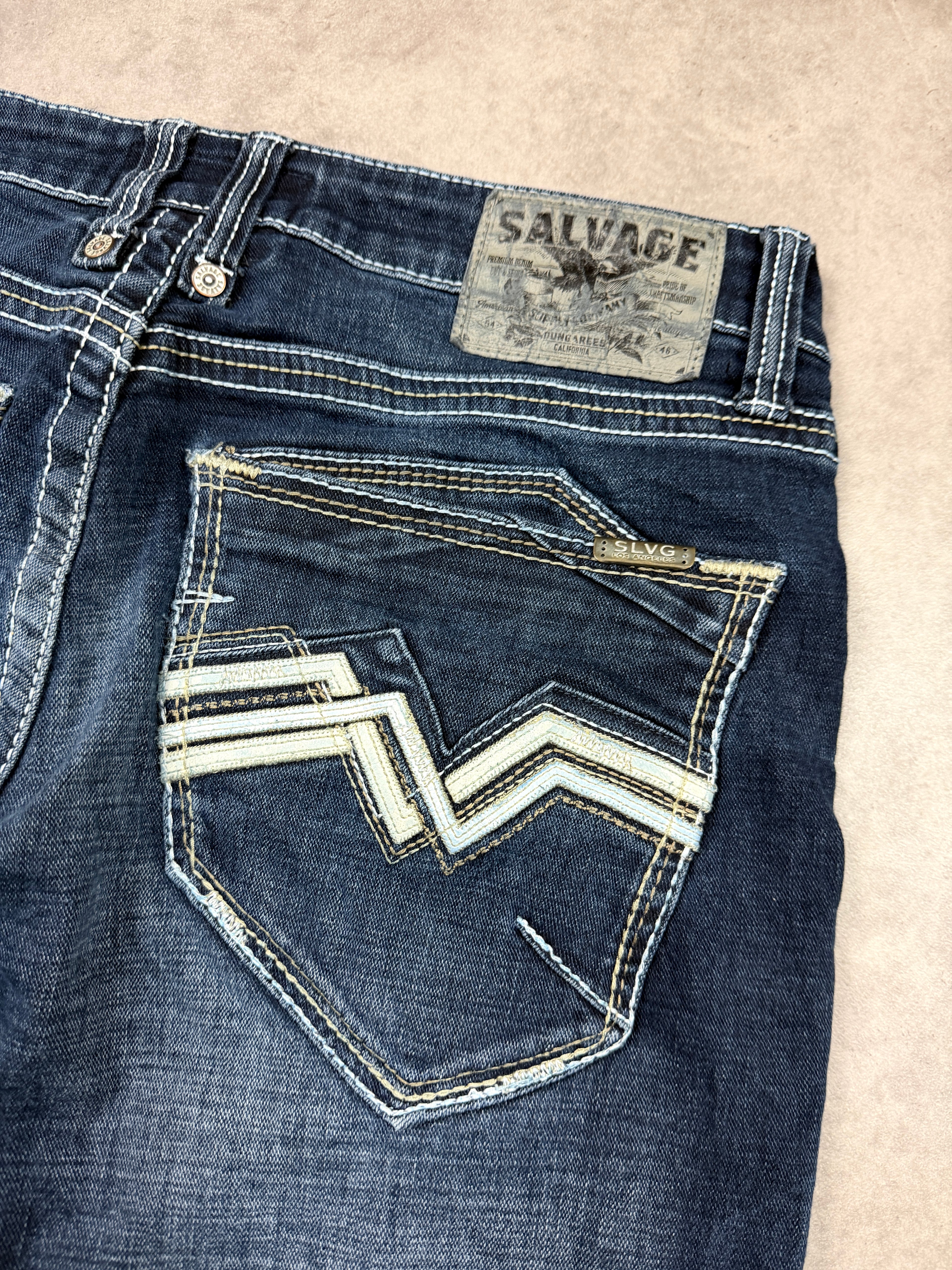 Salvage Vintage Jeans Backprint Y2K Straight Fit 2007 M