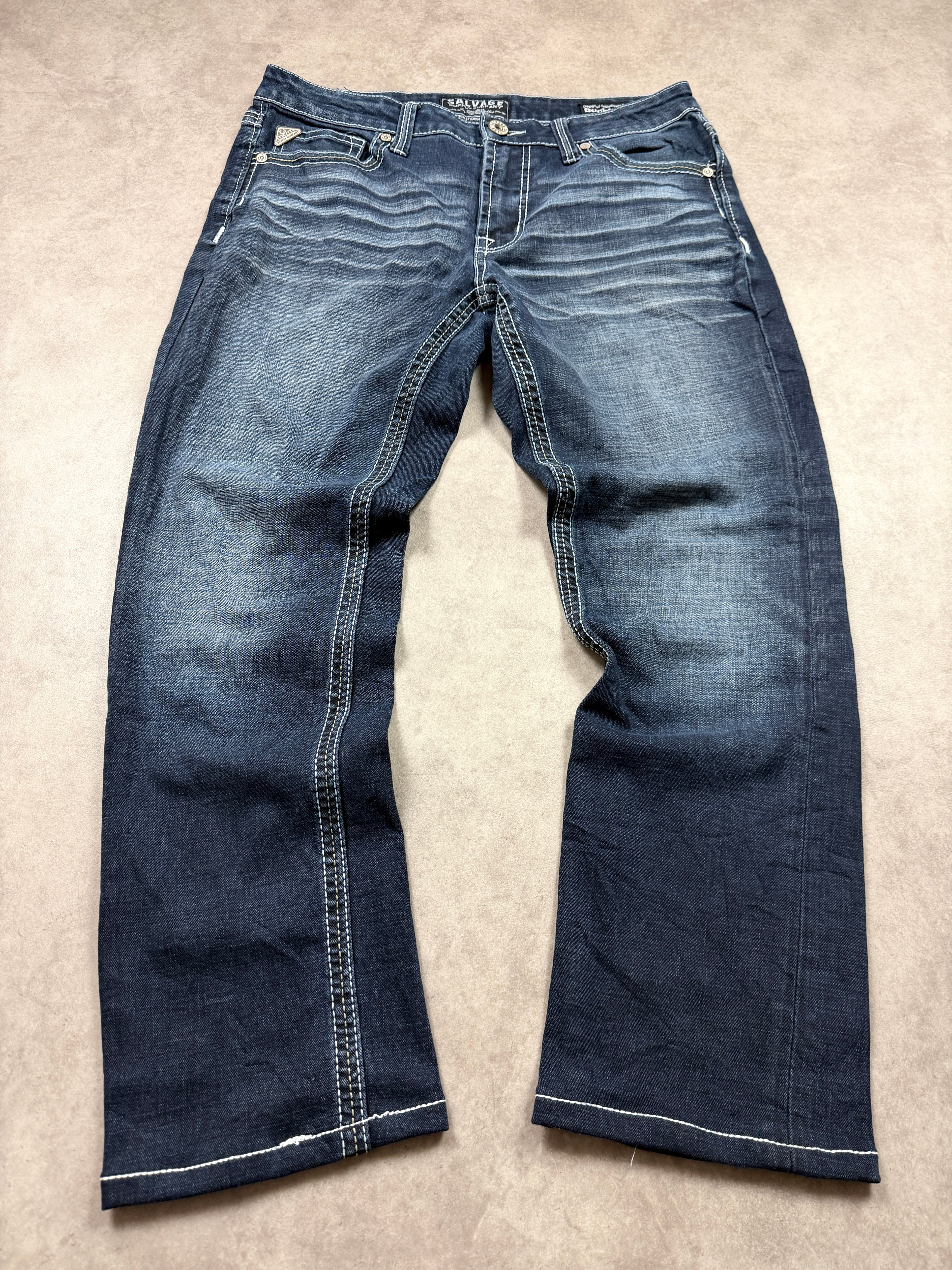 Salvage Vintage Jeans Backprint Y2K Straight Fit 2007 M
