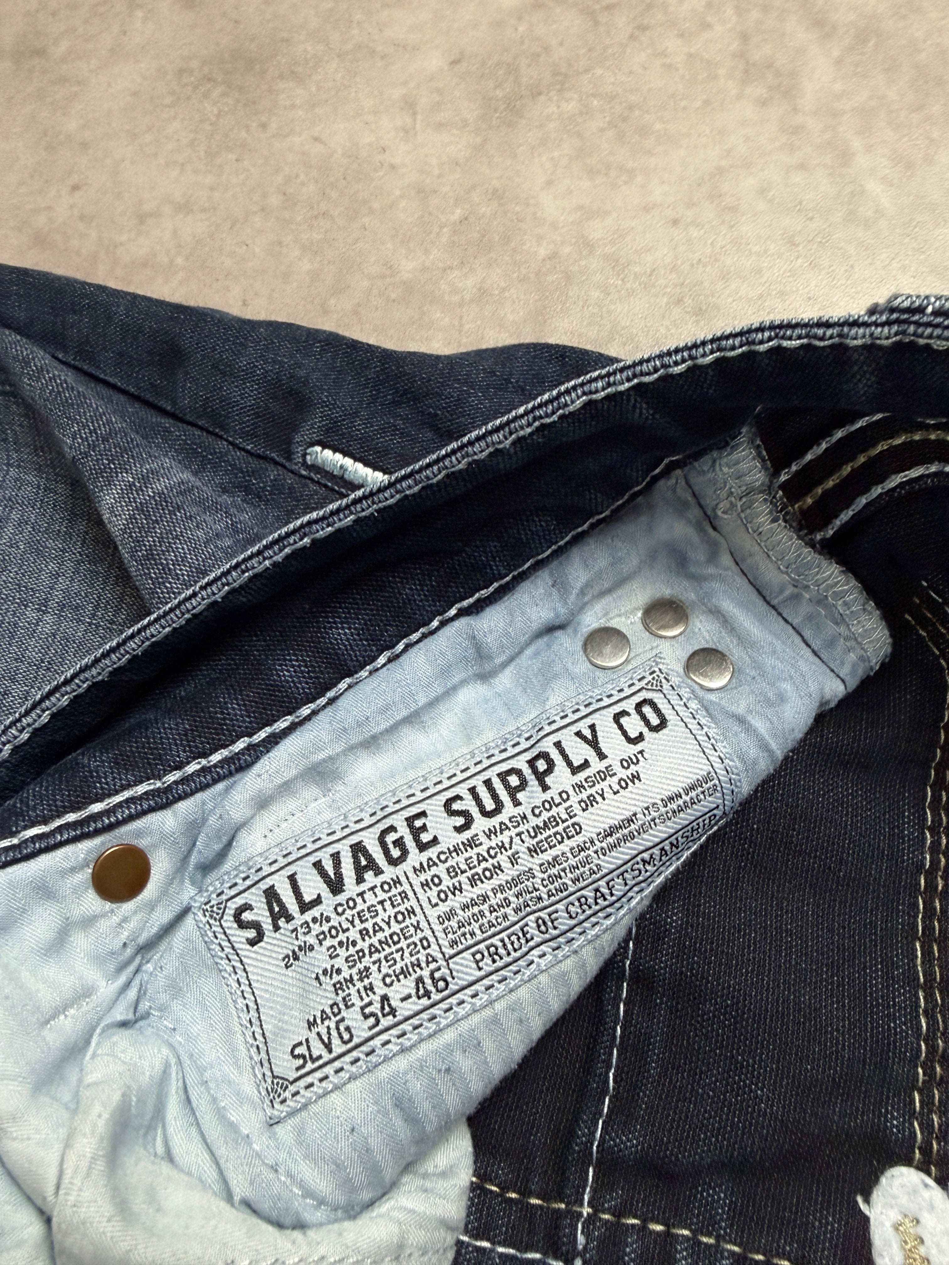 Salvage Vintage Jeans Backprint Y2K Straight Fit 2007 M