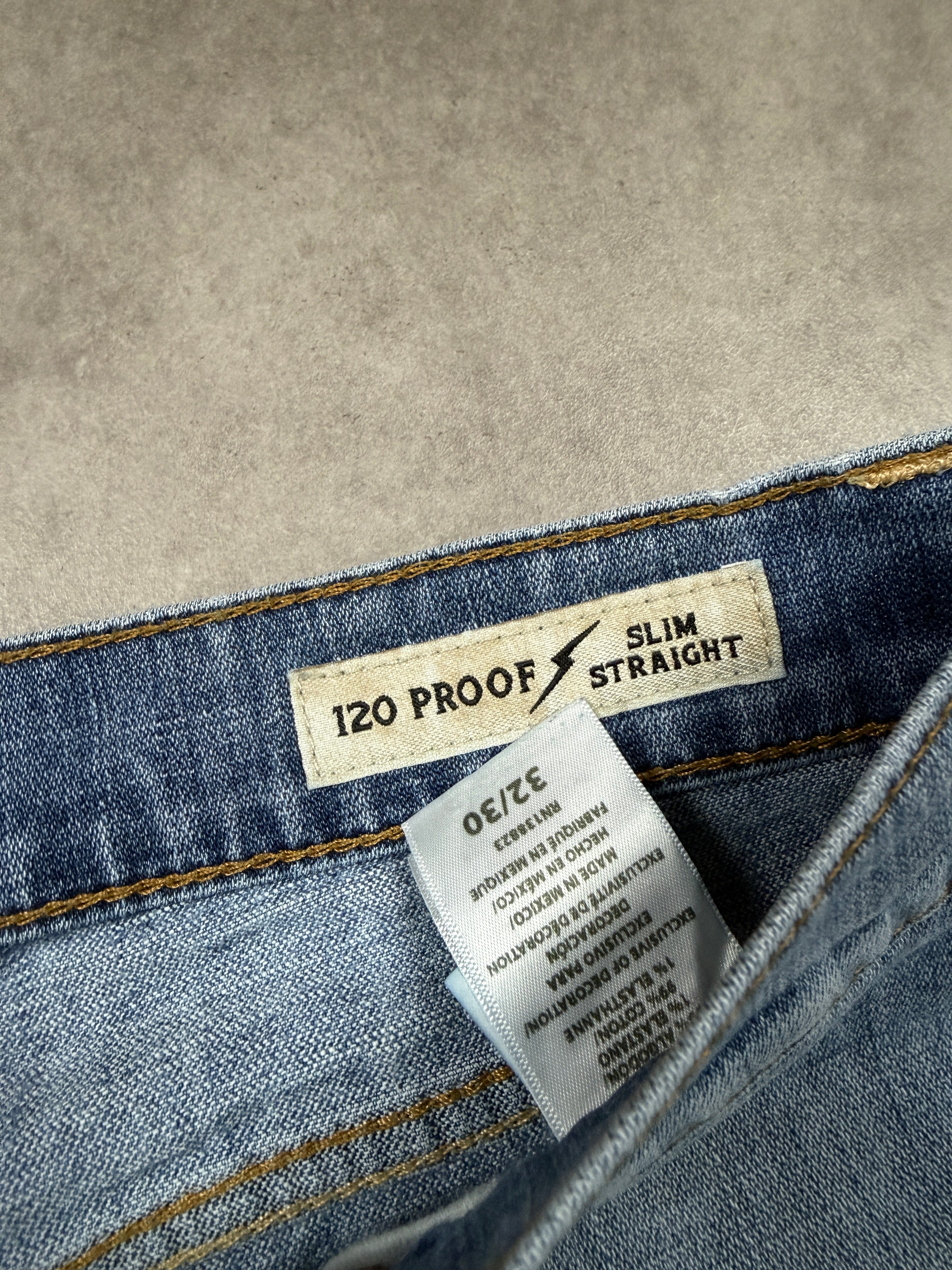 Moon Shine Vintage Jeans Backprint Y2K Slim Straight Fit 2006 M