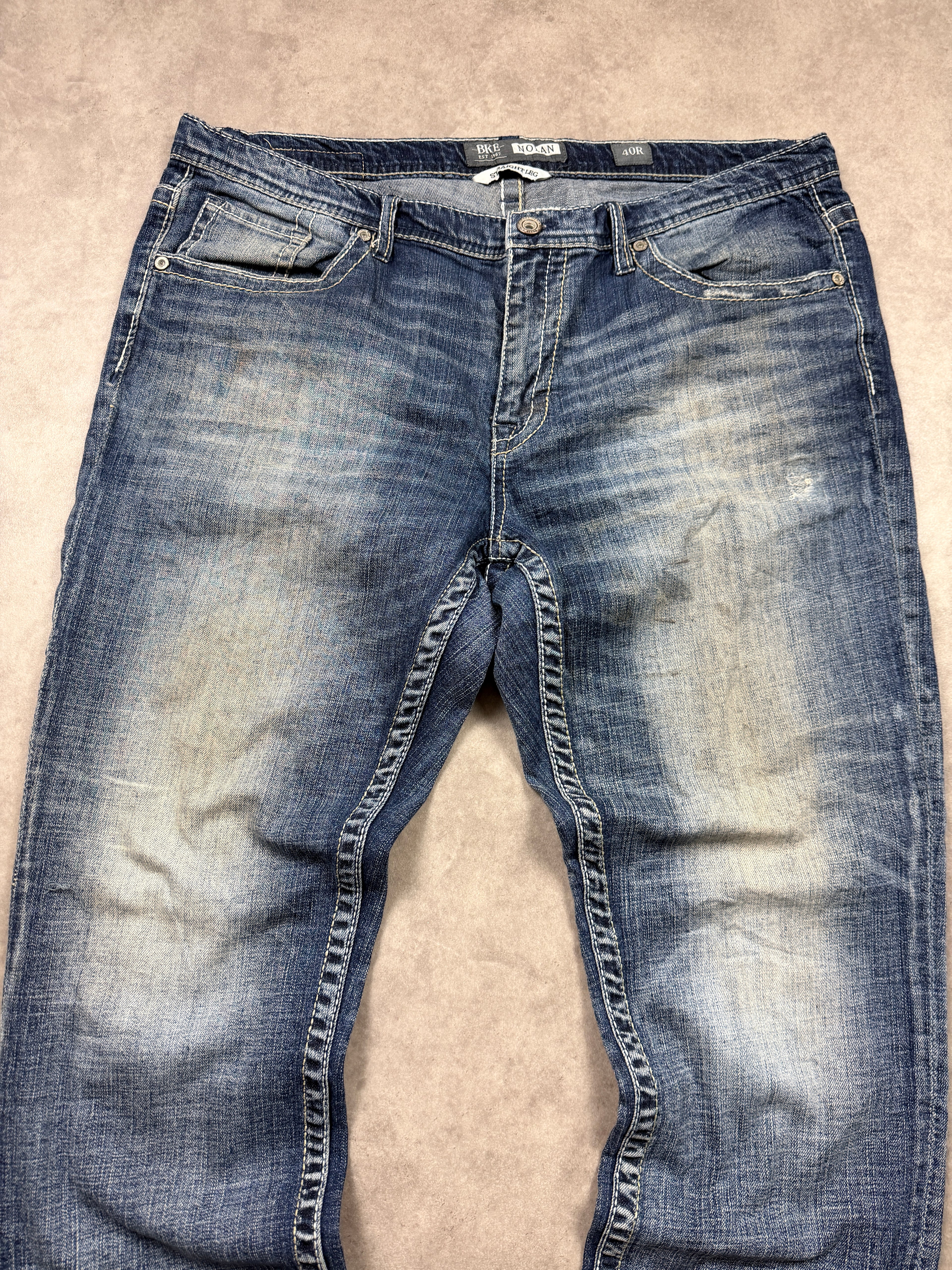 BKE Vintage Jeans Backprint Y2K Straight Fit 2007 L