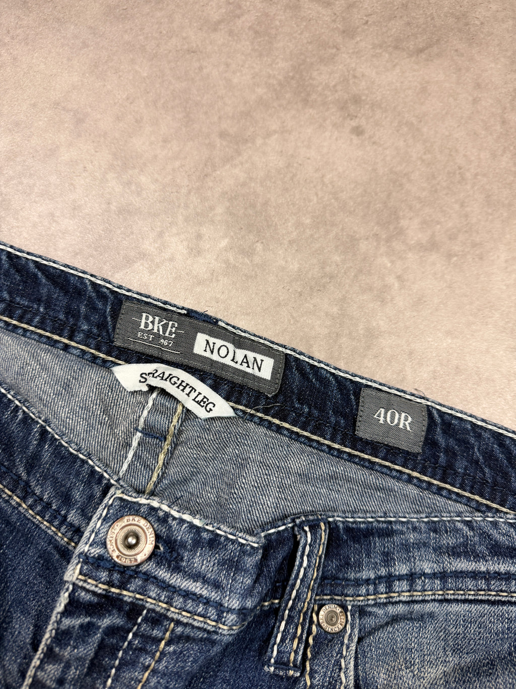 BKE Vintage Jeans Backprint Y2K Straight Fit 2007 L