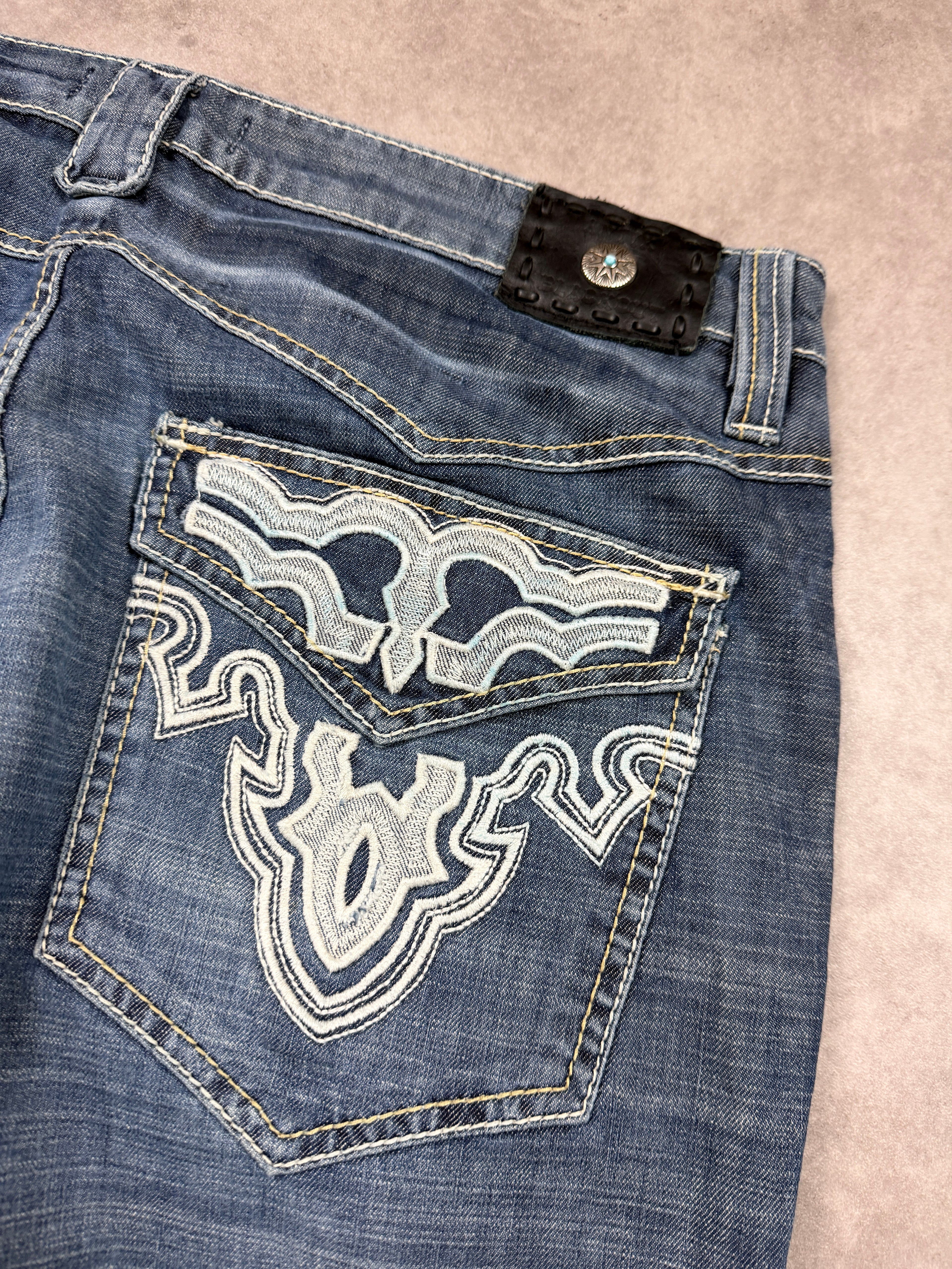 Antik Denim Vintage Jeans Backprint Y2K Straight Fit 2005 XL