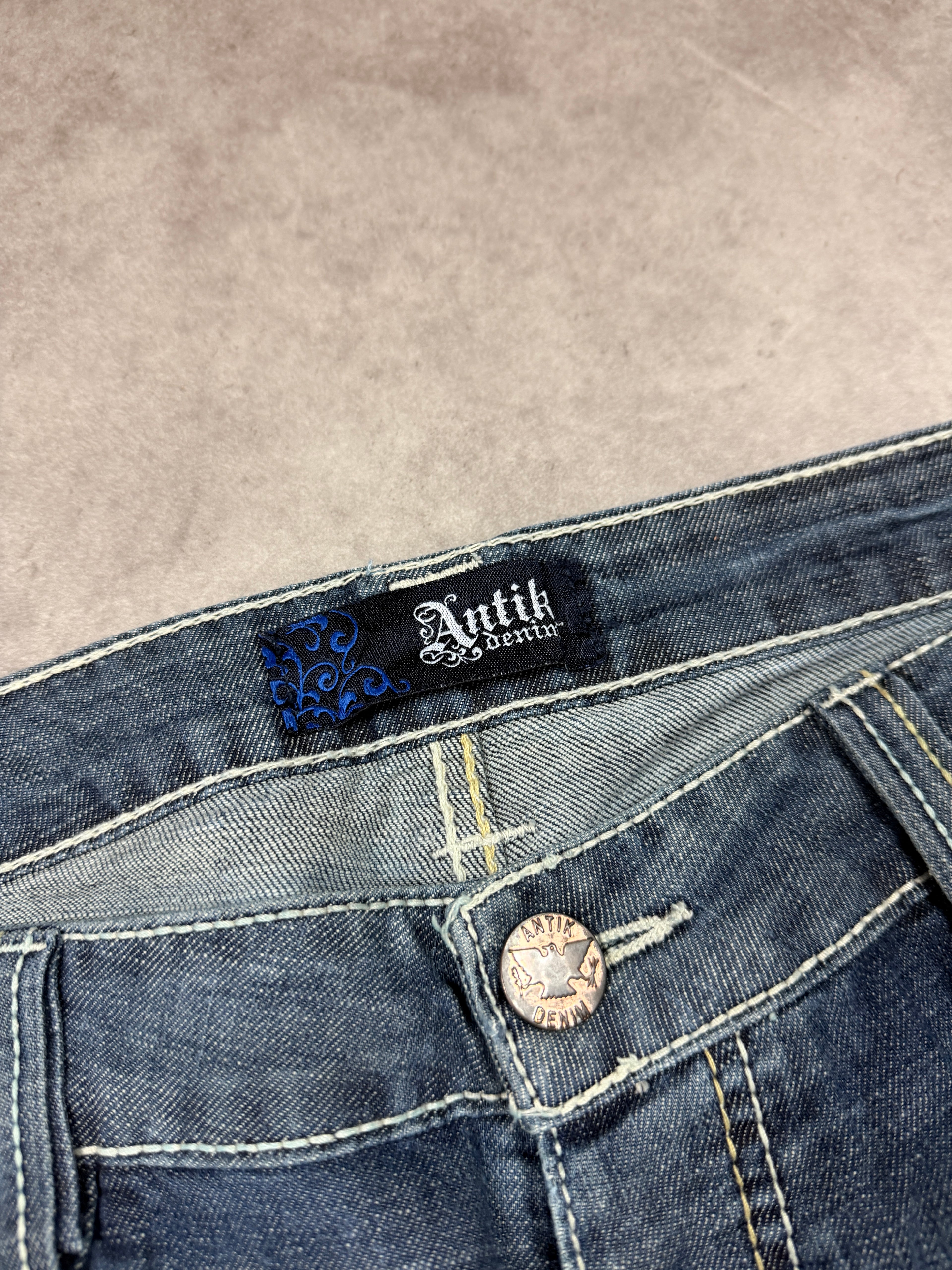 Antik Denim Vintage Jeans Backprint Y2K Straight Fit 2005 XL