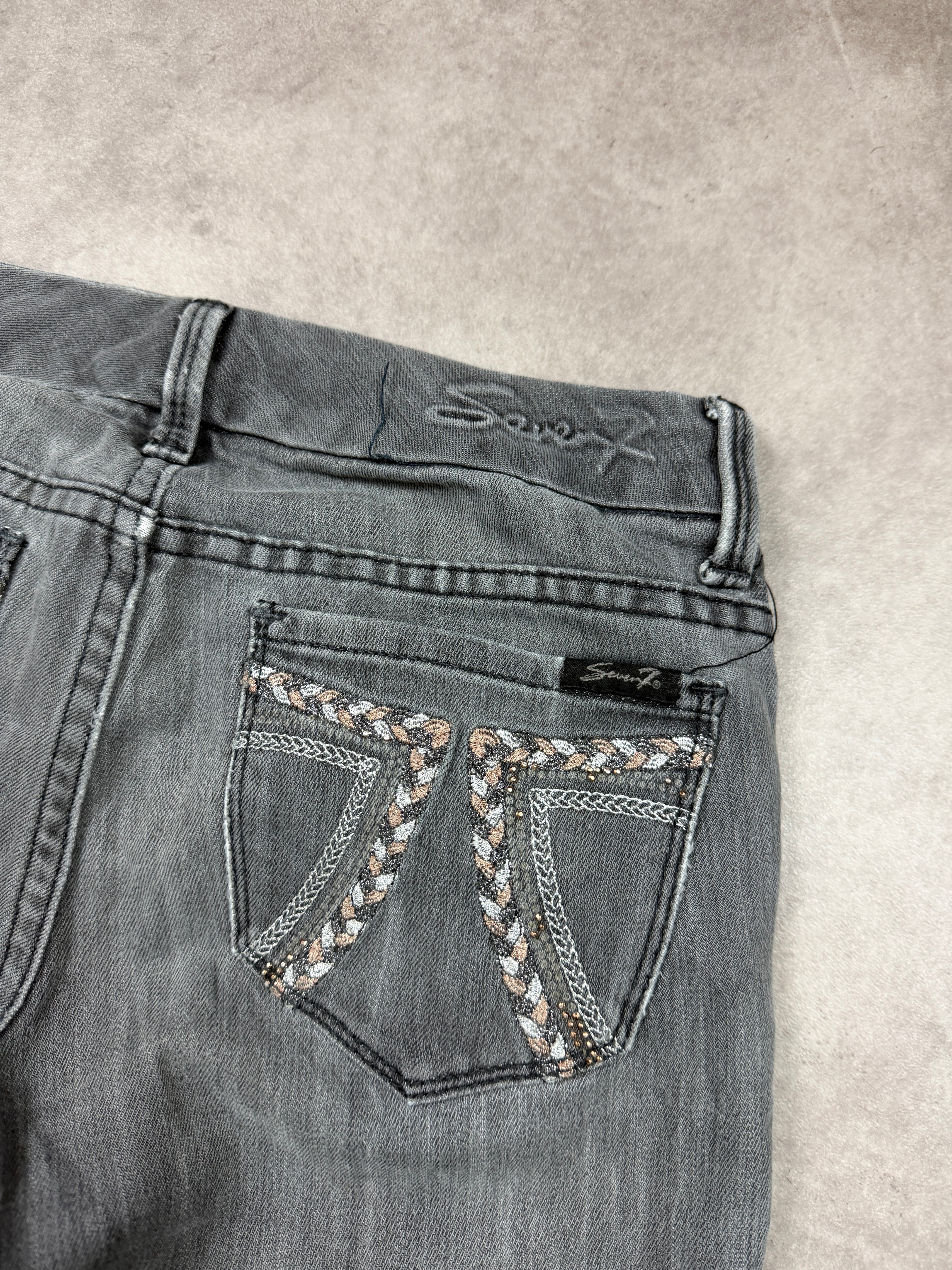 Seven7 Vintage Jeans Backprint Y2K Straight Fit 2008 M Damen