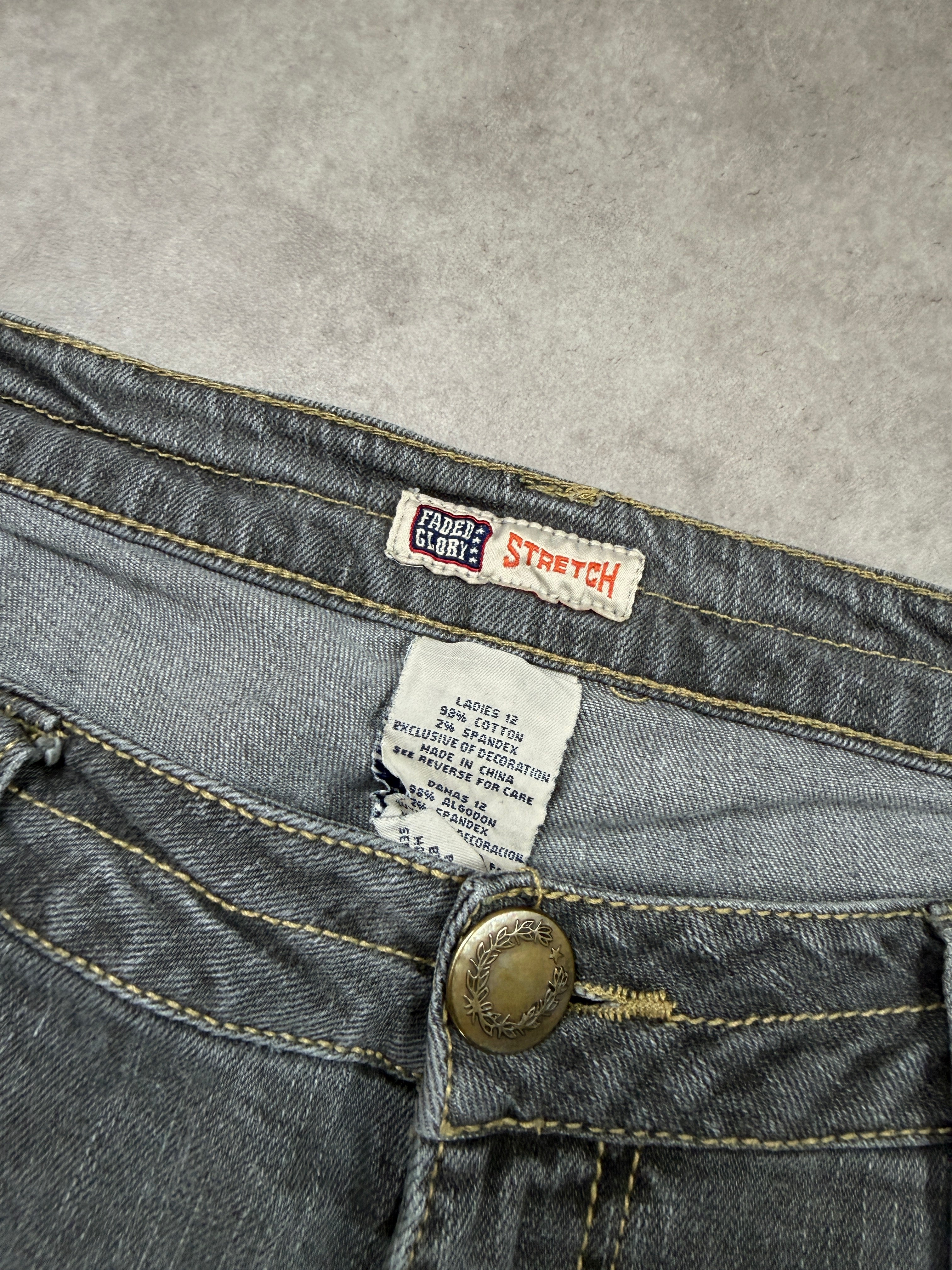 Faded Glory Vintage Jeans Backprint Y2K Bootcut Fit 2006 M Damen