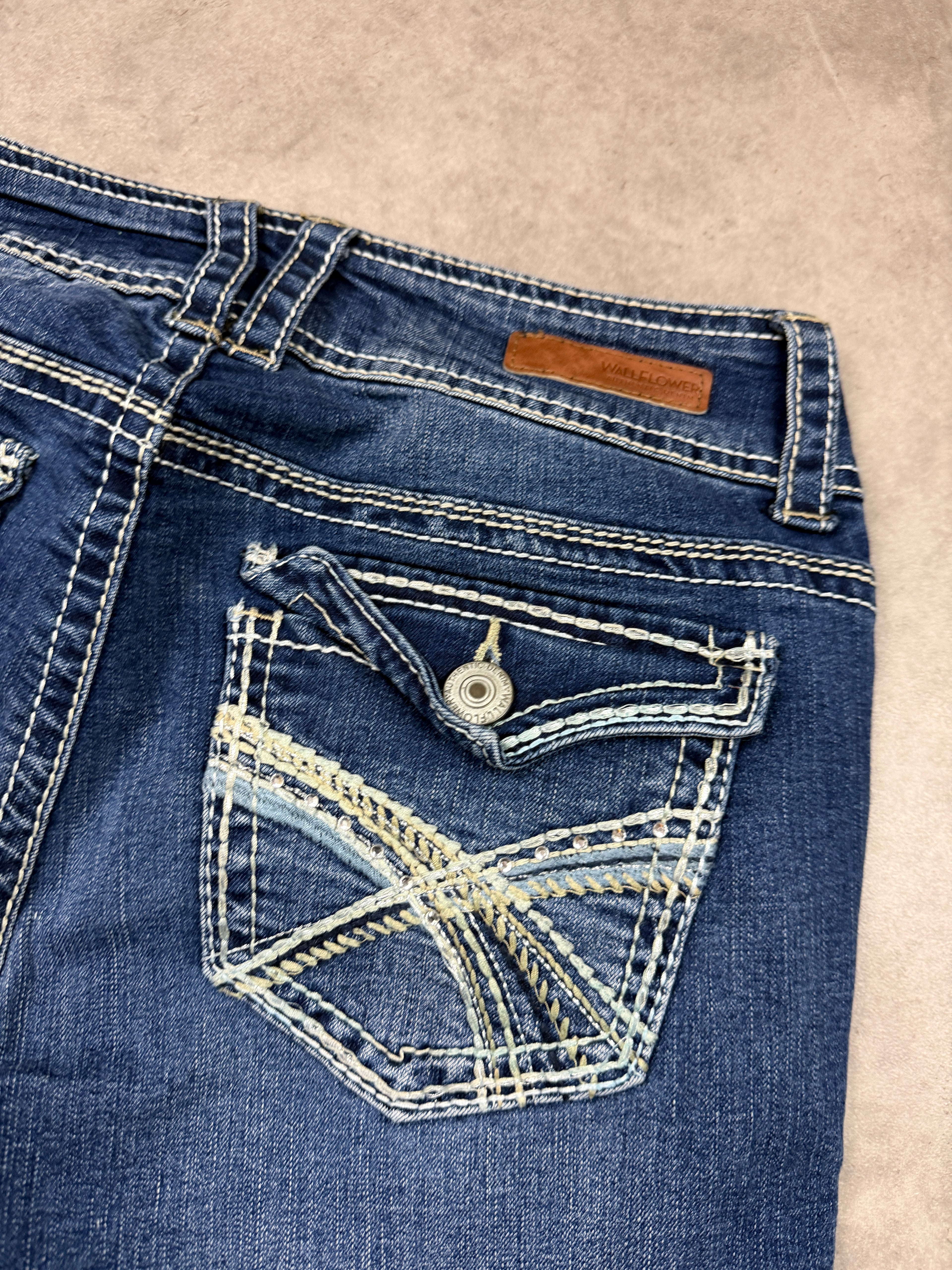 Wallflower Vintage Jeans Backprint Y2K Bootcut Fit 2000s S Damen