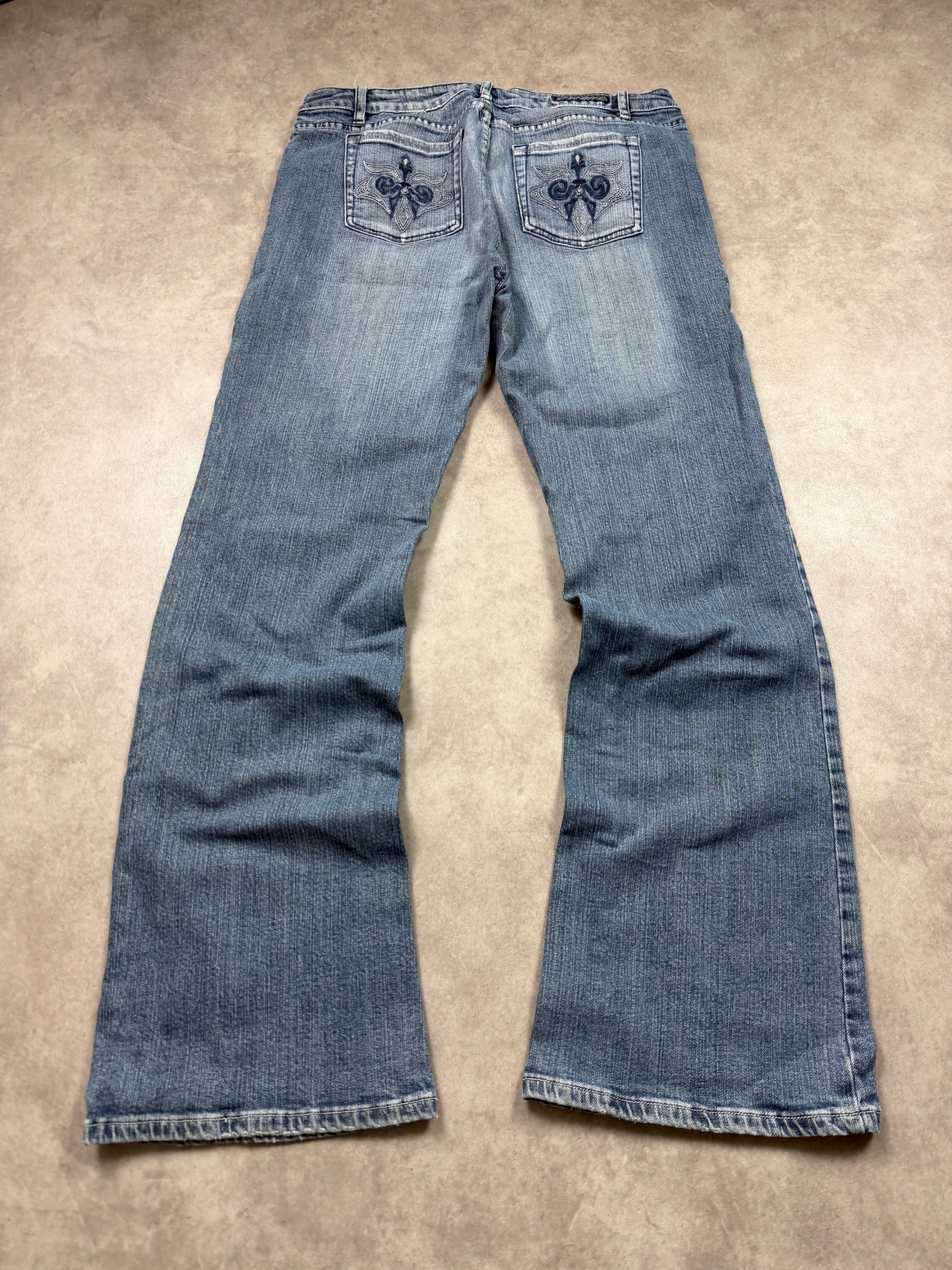 Lash Vintage Jeans Backprint Y2K Bootcut Fit 2005 L Damen