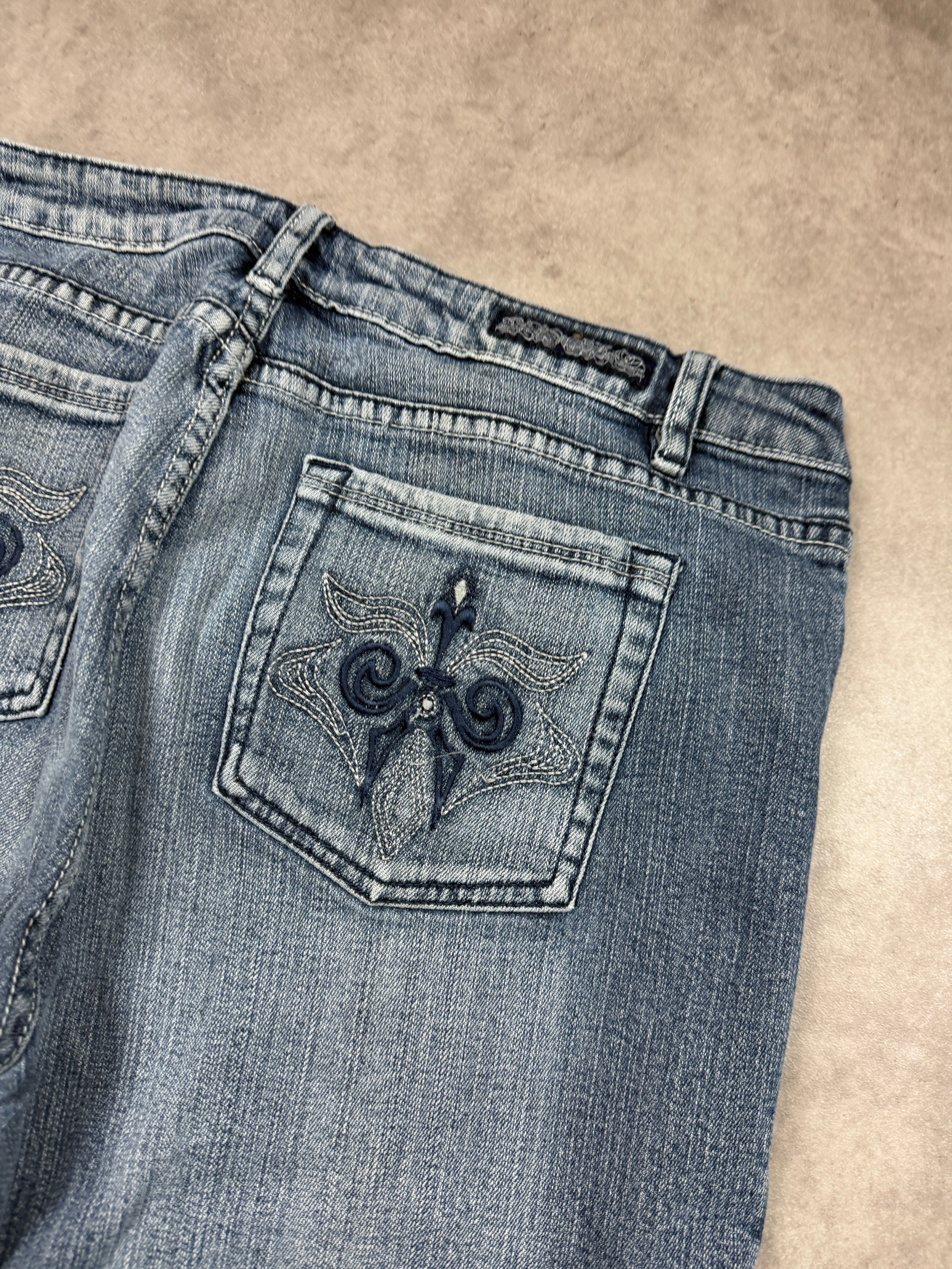 Lash Vintage Jeans Backprint Y2K Bootcut Fit 2005 L Damen