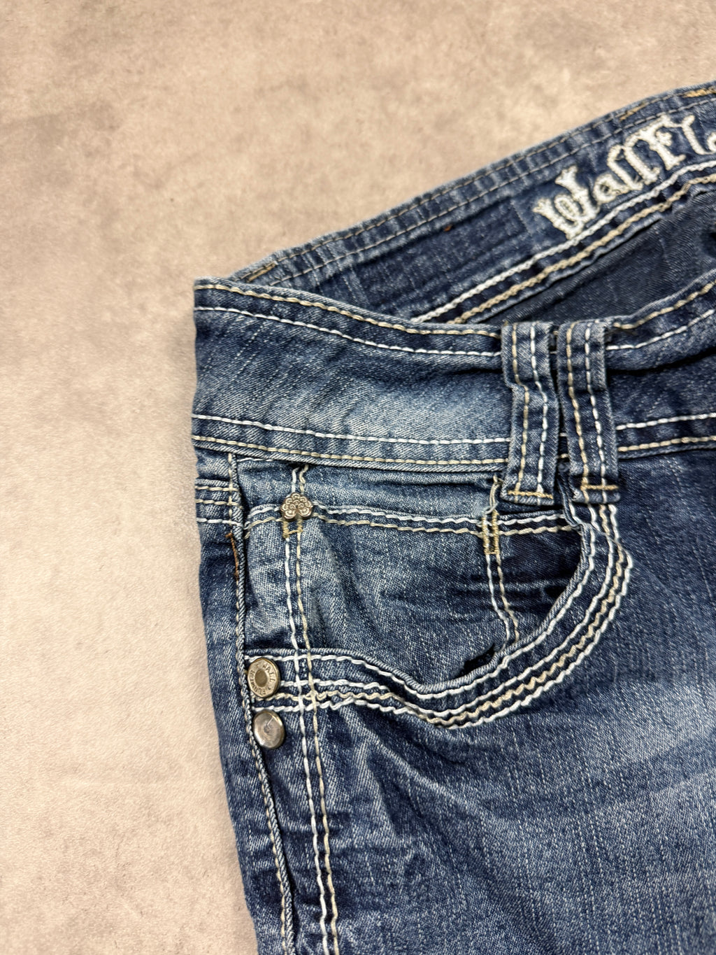 Vintage Jeans Backprint Y2K Bootcut Fit 2005 S Damen