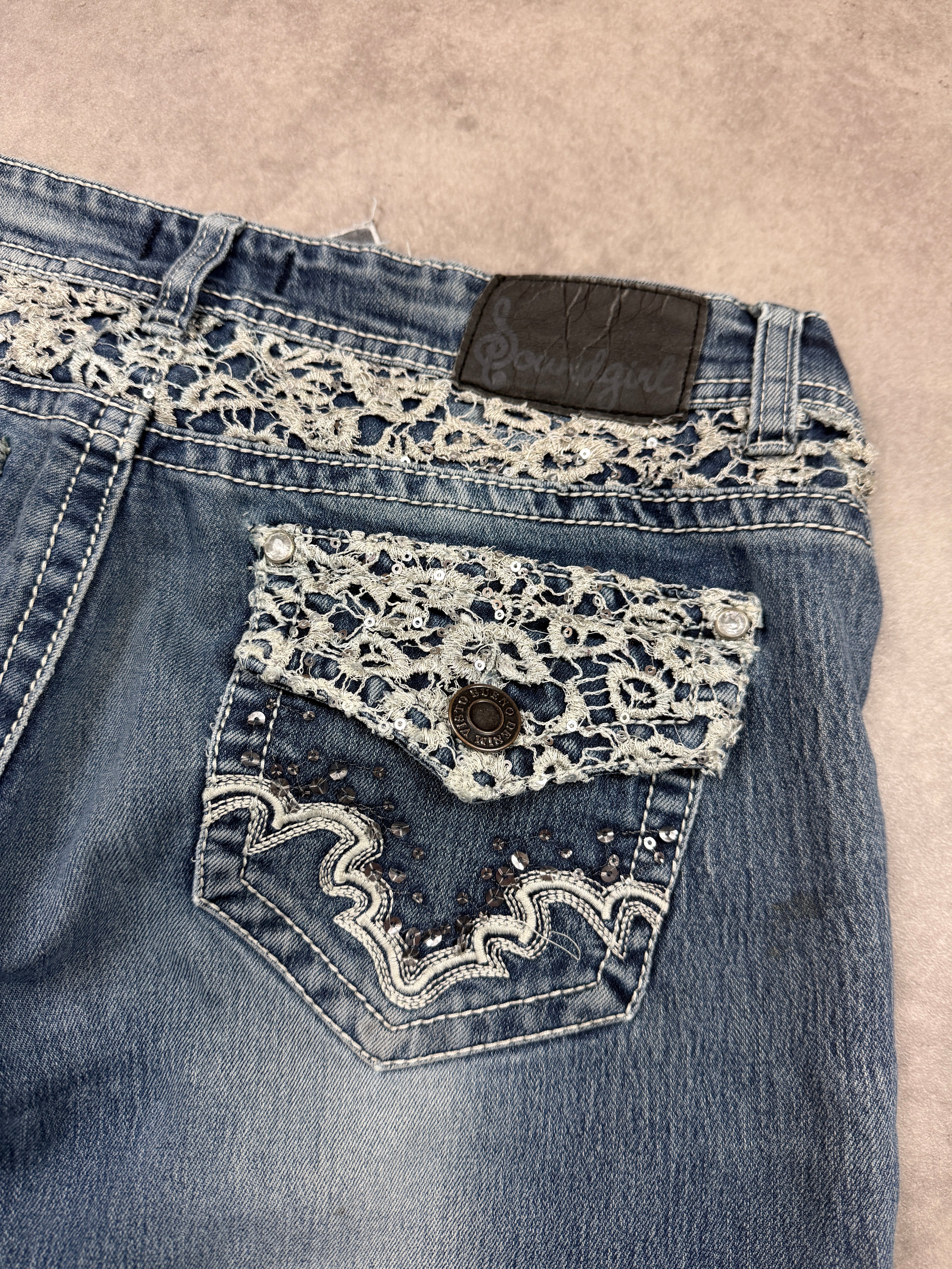 Vintage Jeans Backprint Y2K Bootcut Fit 2005 S Damen