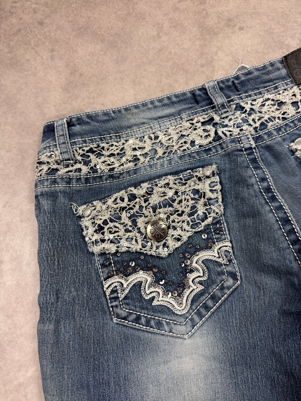 Vintage Jeans Backprint Y2K Bootcut Fit 2005 S Damen