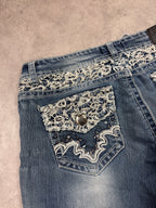 Vintage Jeans Backprint Y2K Bootcut Fit 2005 S Damen