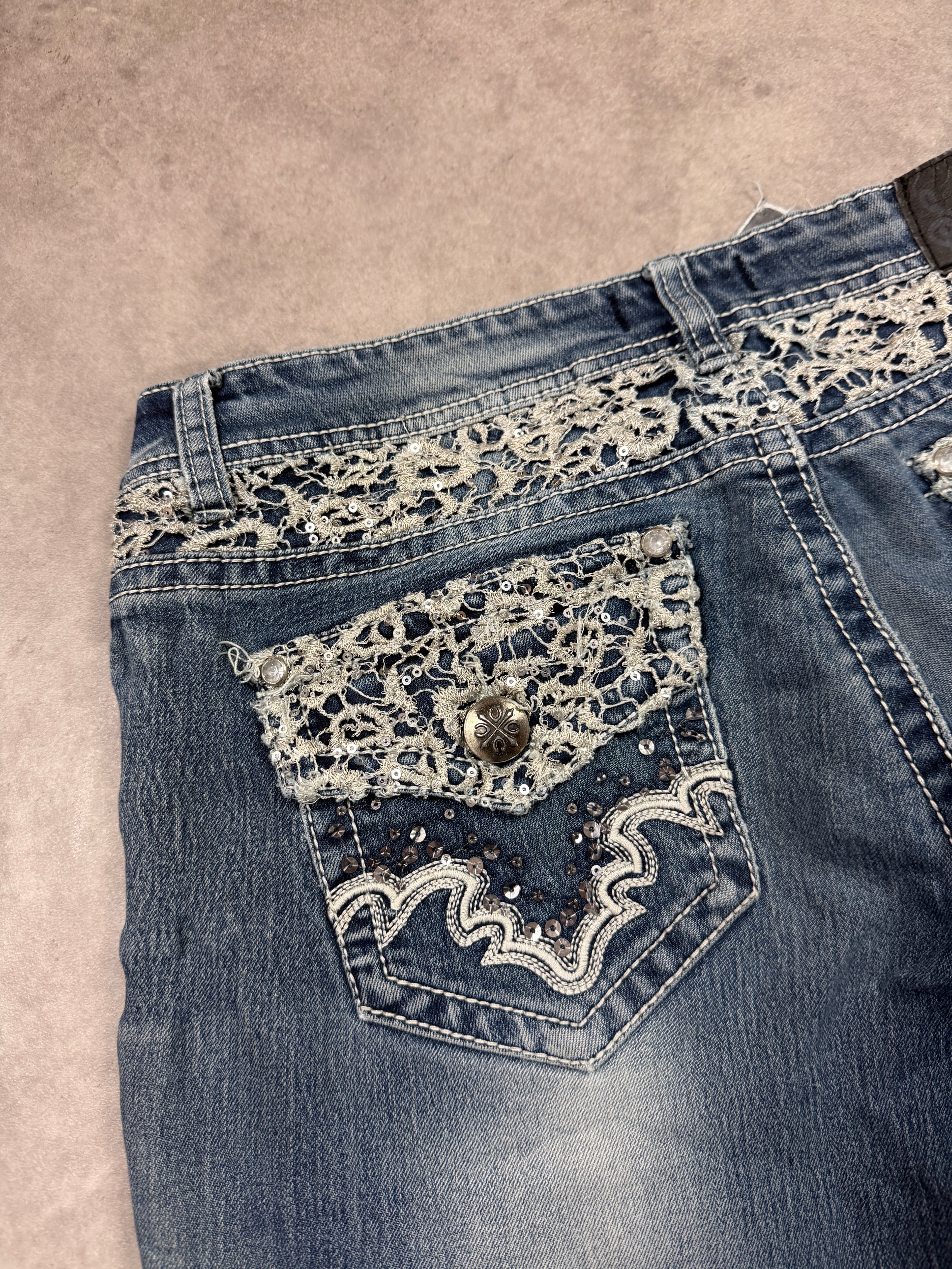 Vintage Jeans Backprint Y2K Bootcut Fit 2005 S Damen