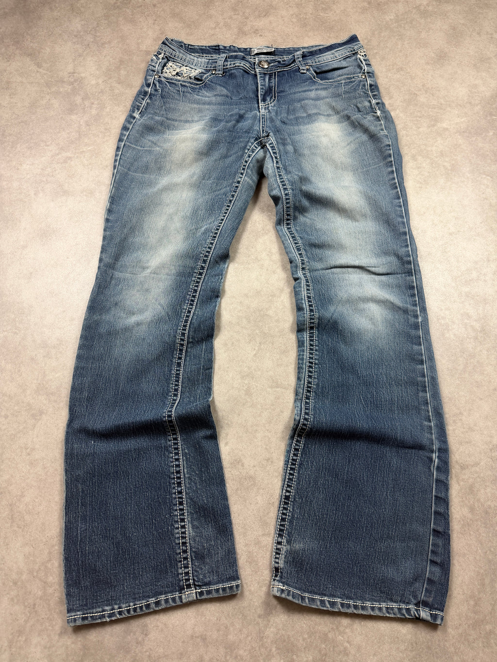 Vintage Jeans Backprint Y2K Bootcut Fit 2005 S Damen