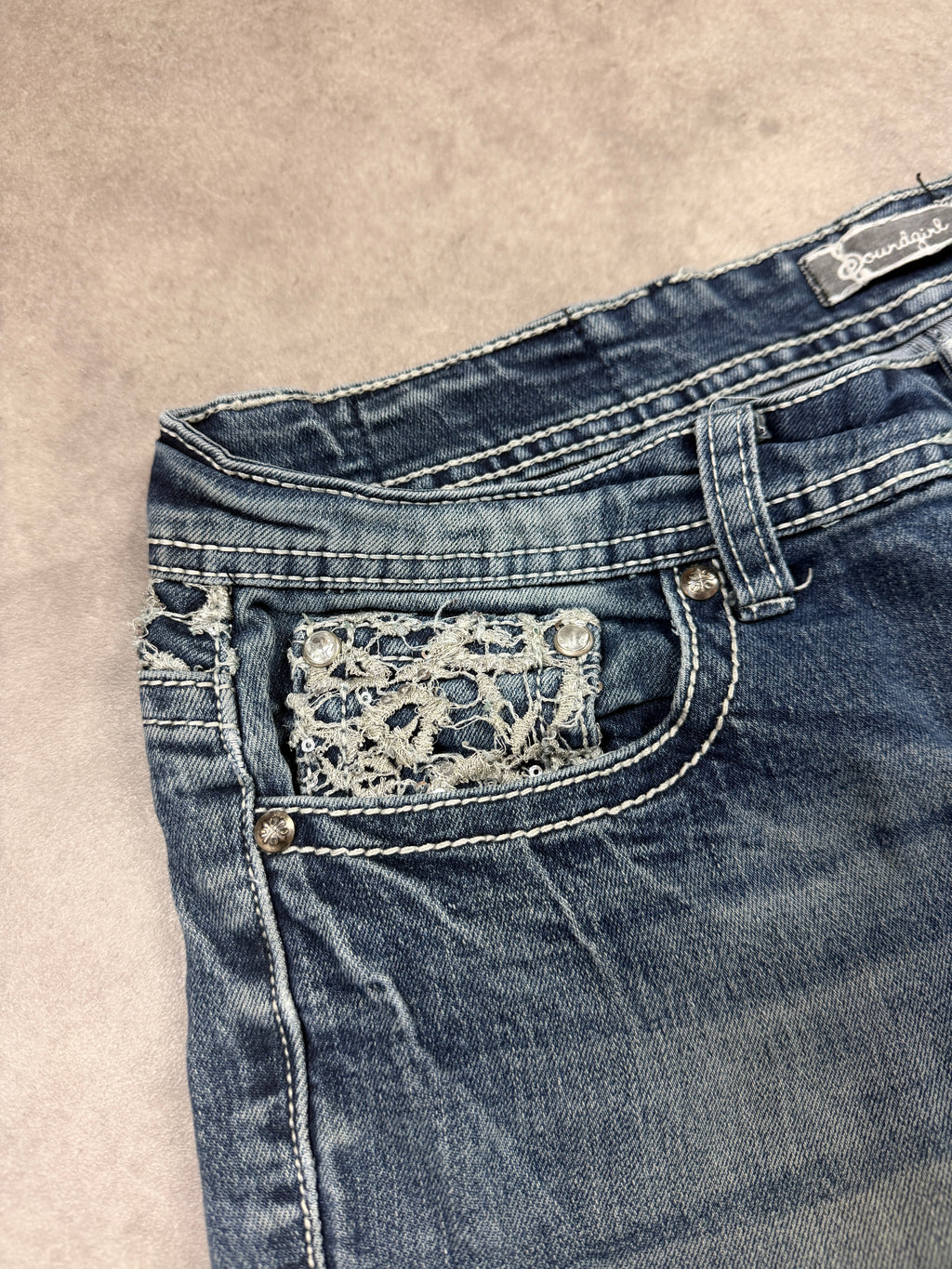 Vintage Jeans Backprint Y2K Bootcut Fit 2005 S Damen