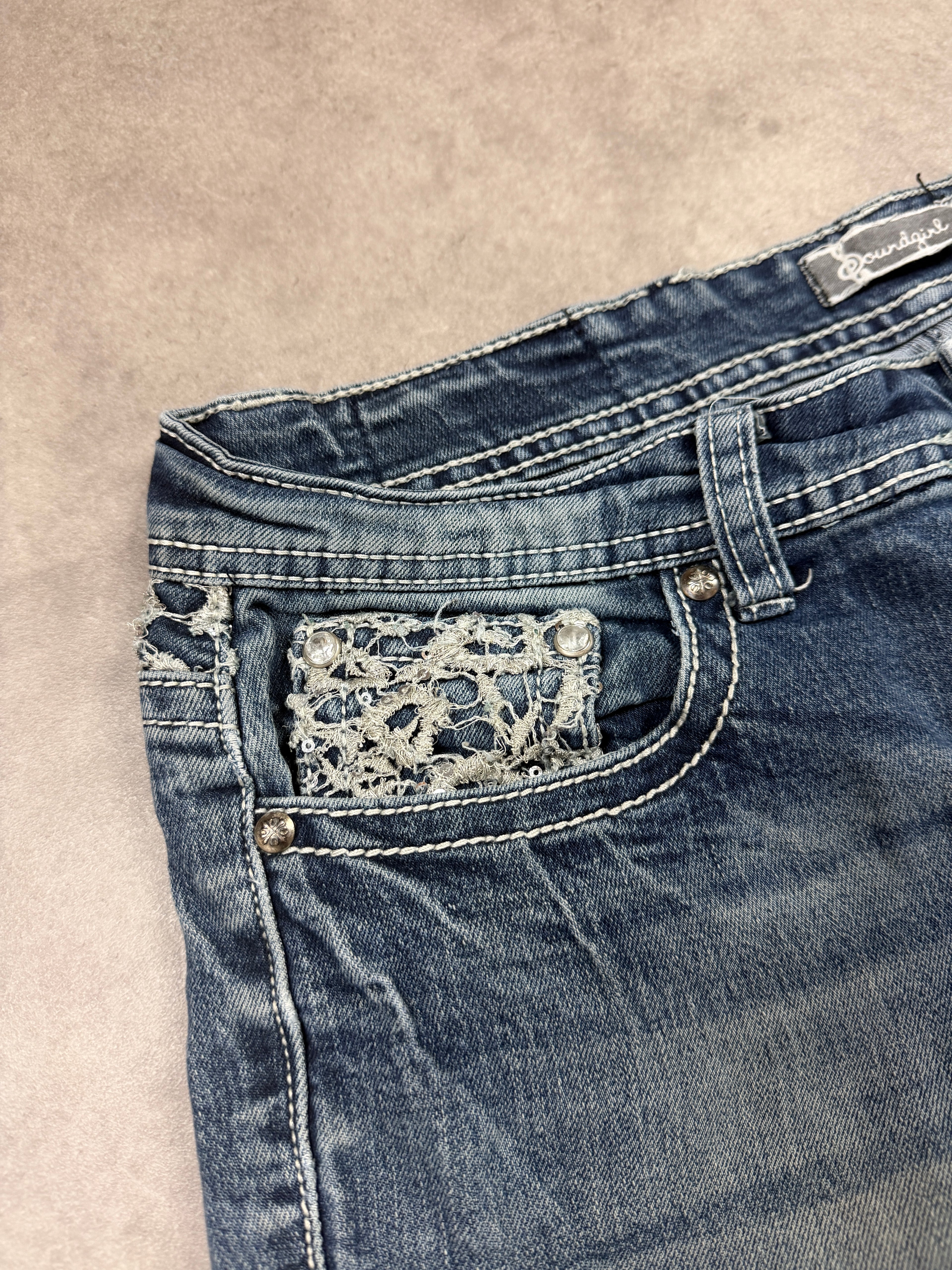 Vintage Jeans Backprint Y2K Bootcut Fit 2005 S Damen