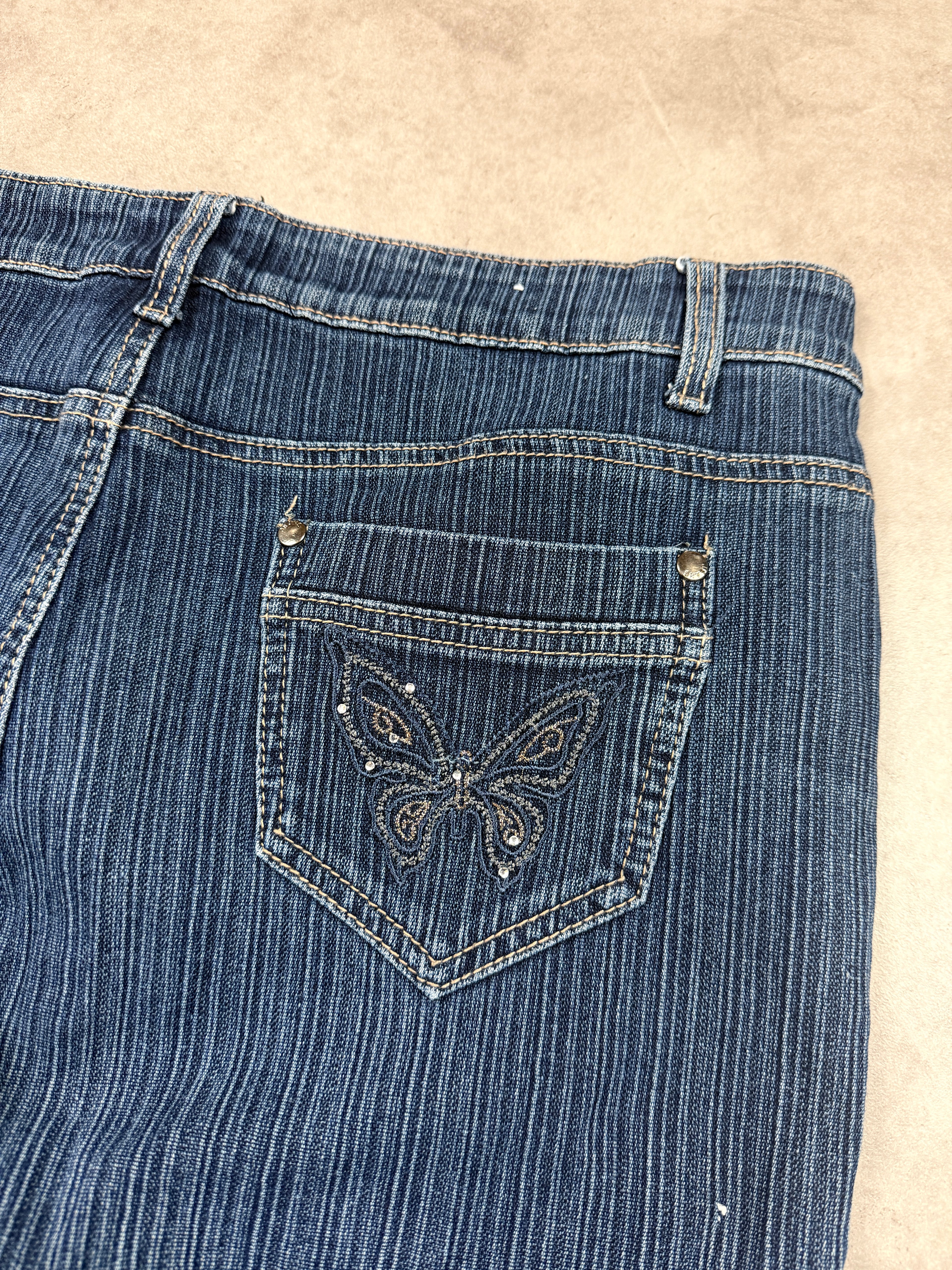 Vintage Jeans Backprint Y2K Bootcut Fit 2005 L Damen