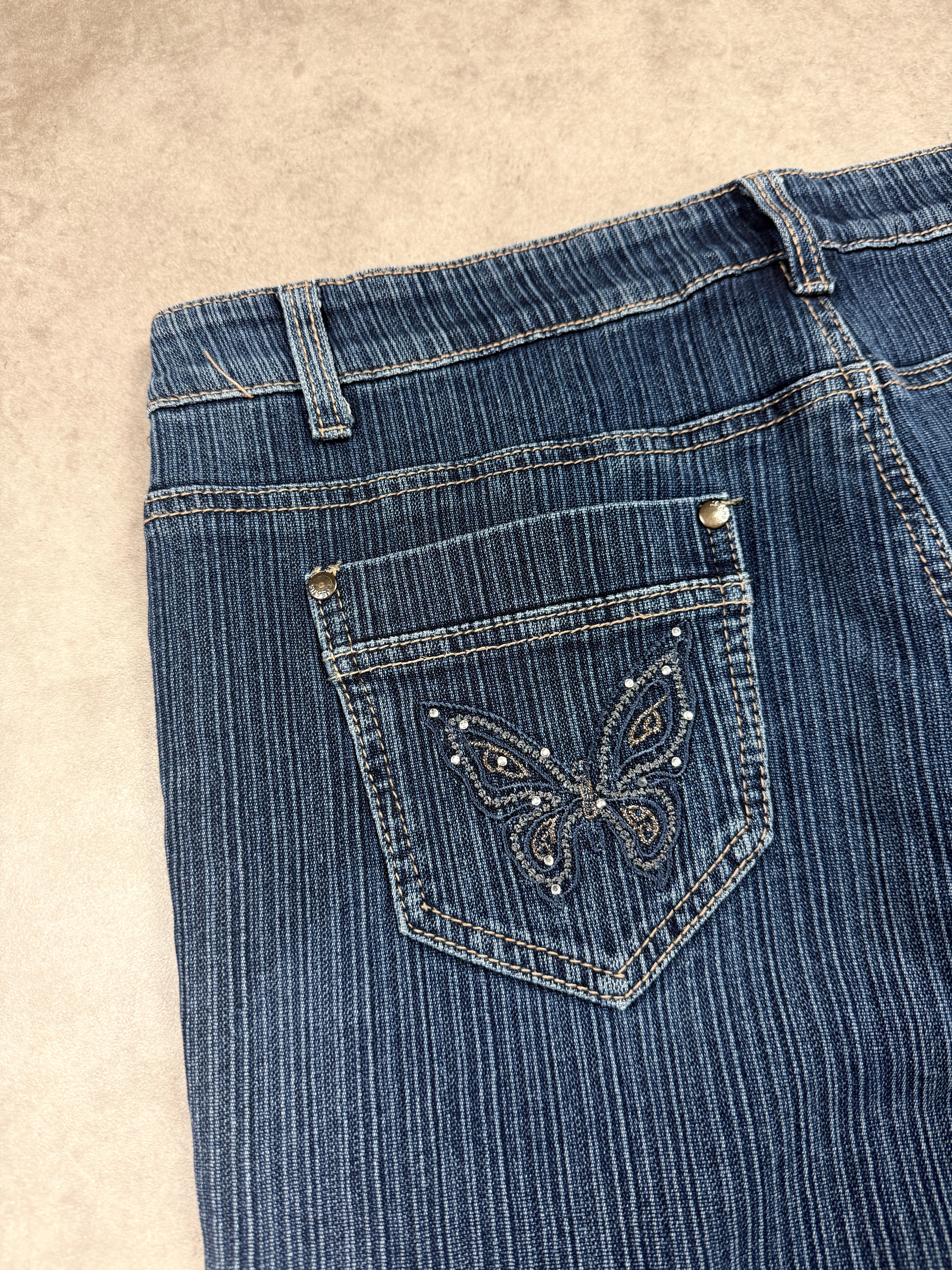 Vintage Jeans Backprint Y2K Bootcut Fit 2005 L Damen