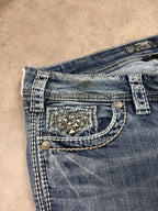 Silver Vintage Jeans Backprint Y2K Bootcut Fit 2006 M Damen