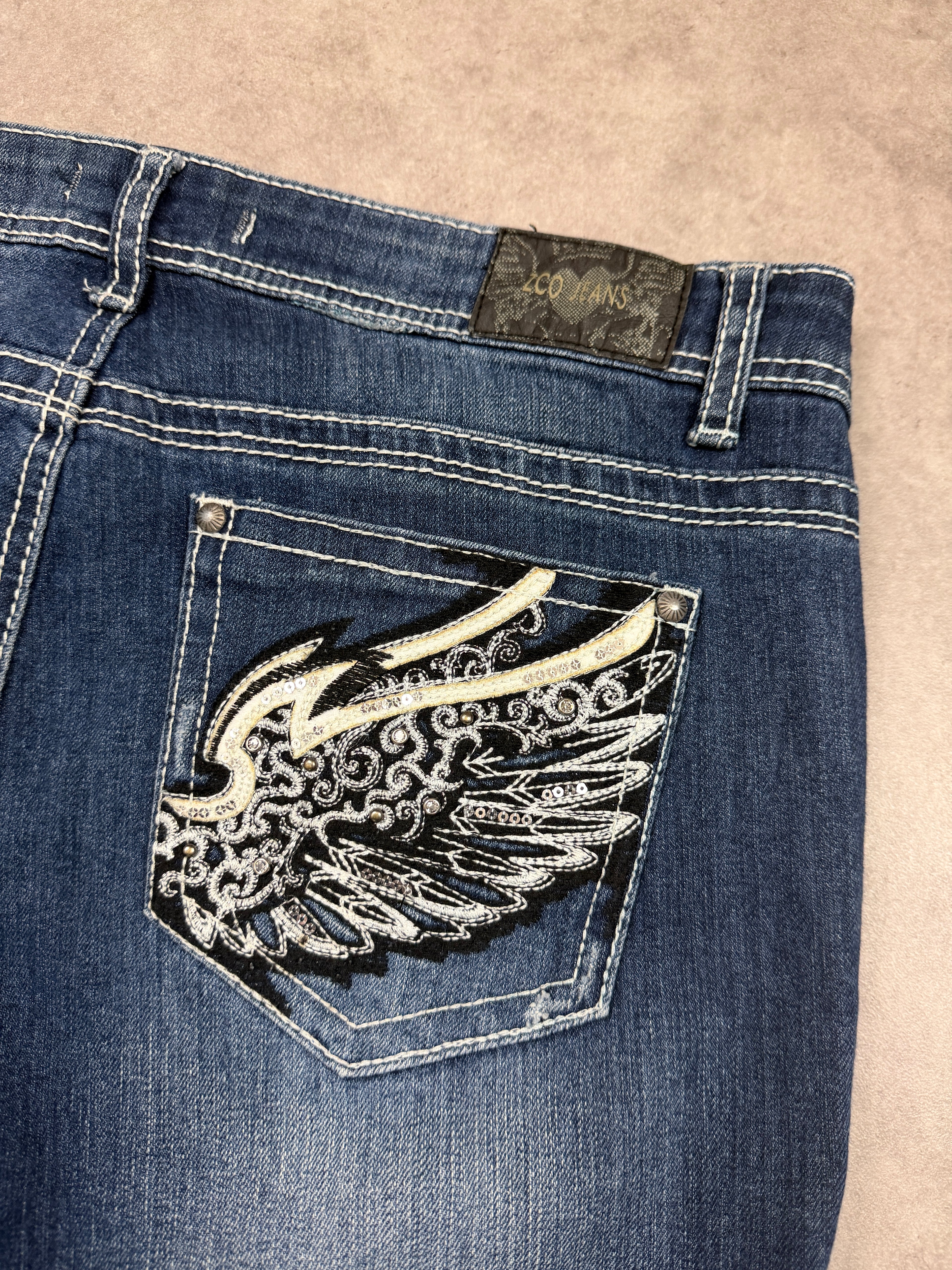 ZCO Jeans Vintage Jeans Backprint Y2K Bootcut Fit 2006 M Damen