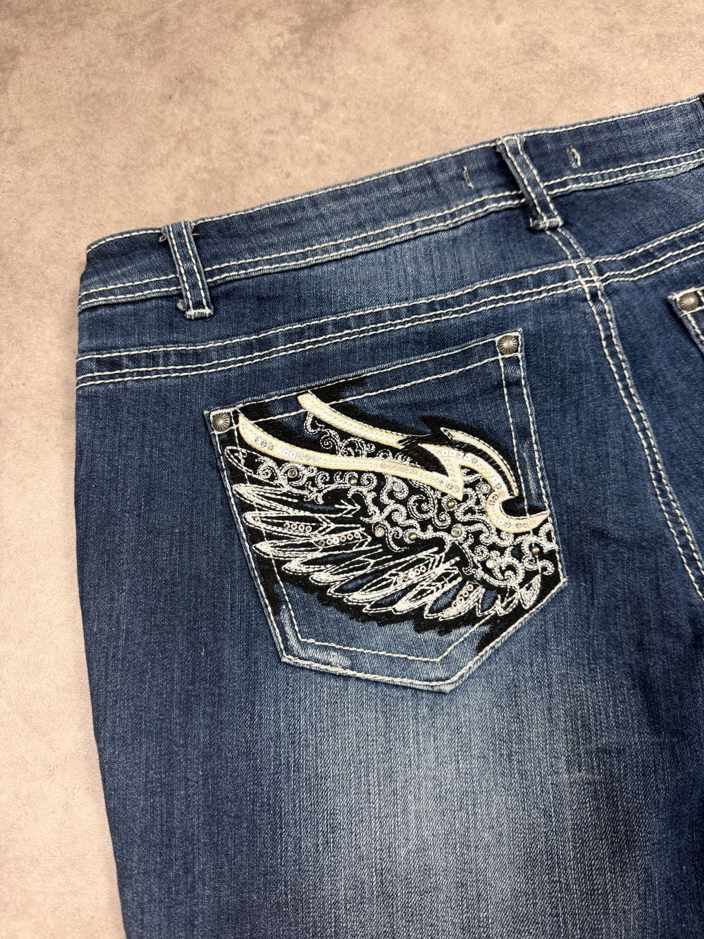 ZCO Jeans Vintage Jeans Backprint Y2K Bootcut Fit 2006 M Damen